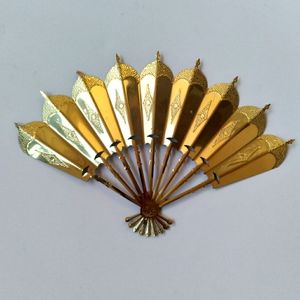 Mid-Century Brass Metal Fan Wall Art